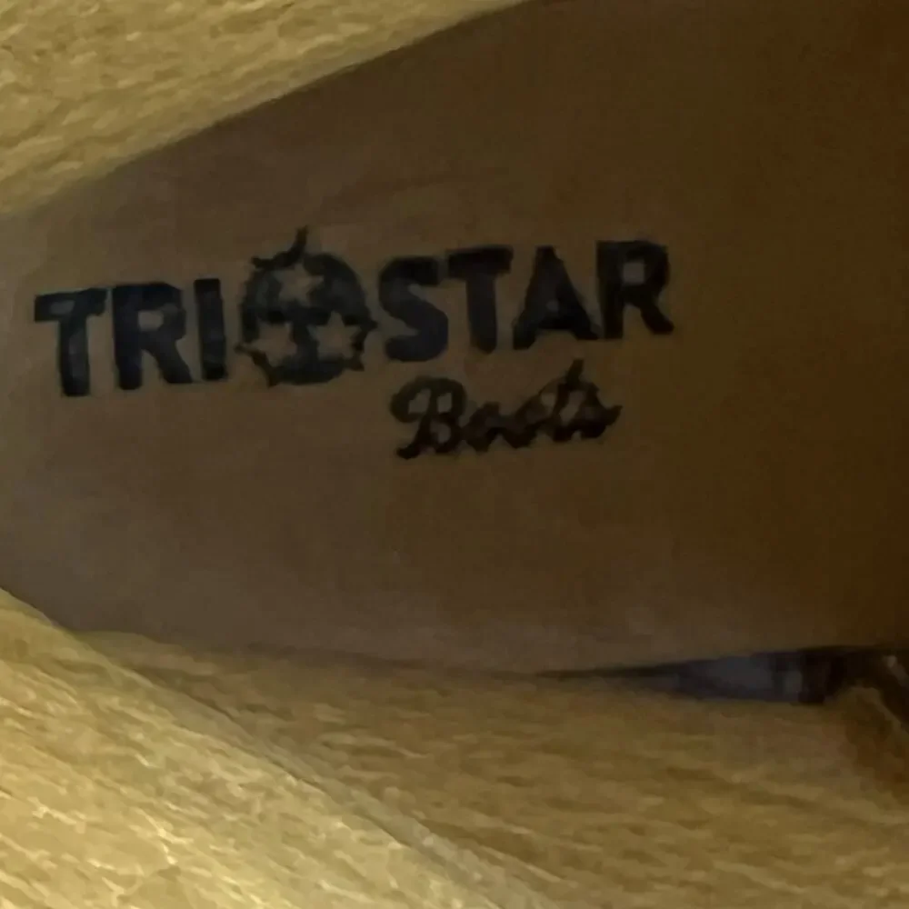 Tri Star Men’s Apache Brown White Distressed Cowboy Boots Size US 9 EE